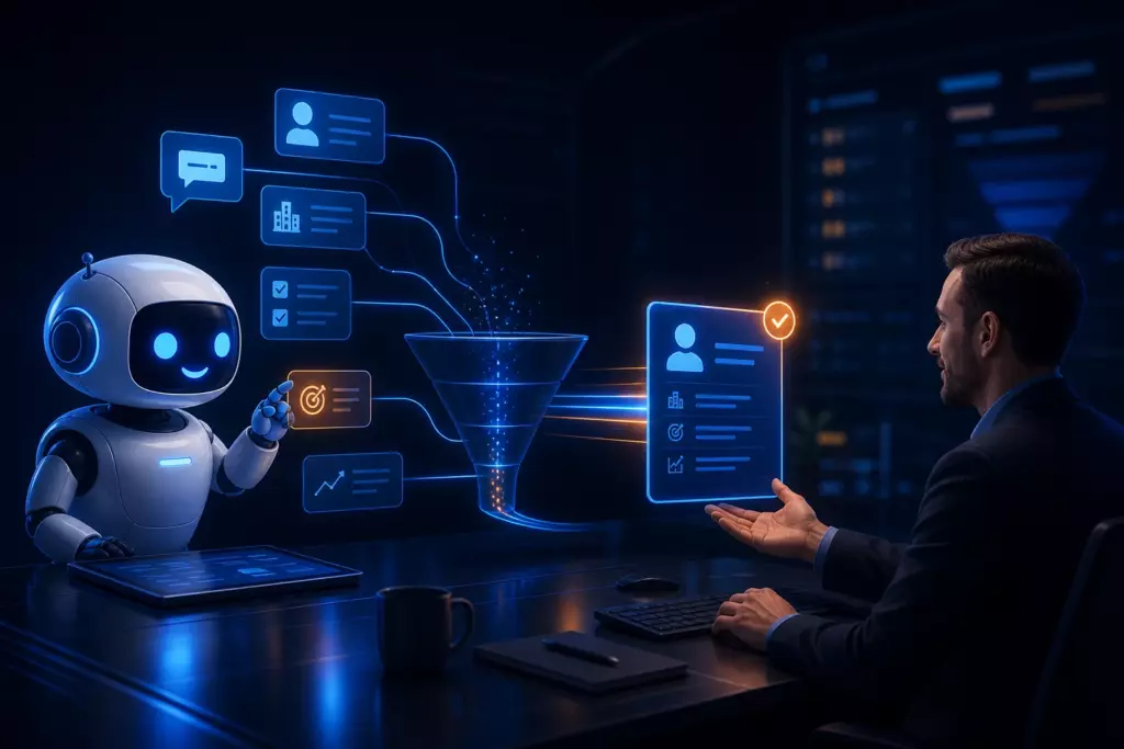 AI-ассистент квалифицирует лид и передаёт карточку менеджеру